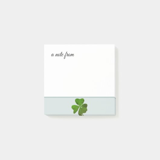 Green Vier Leaf Clover Post-it® Notes (Voorkant)