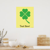 Green Vier Leaf Clover Poster (Keuken)