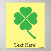 Green Vier Leaf Clover Poster (Voorkant)