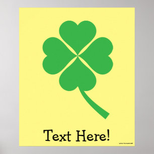 Green Vier Leaf Clover Poster