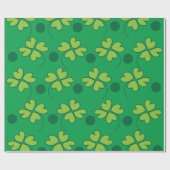 Green Vier Leaf Clover St Patricks Day Cadeaupapier (Vlak)