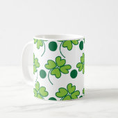 Green Vier Leaf Clover St Patricks Day Koffiemok (Voorkant links)