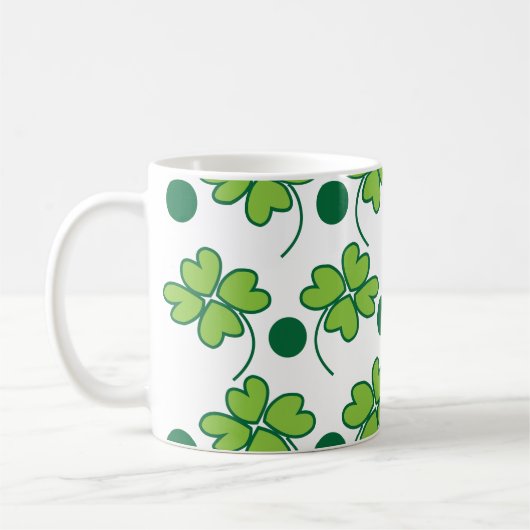 Green Vier Leaf Clover St Patricks Day Koffiemok (Links)
