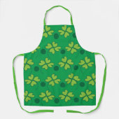 Green Vier Leaf Clover St Patricks Day Schort (Voorkant)