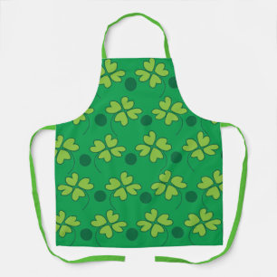 Green Vier Leaf Clover St Patricks Day Schort
