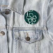 "Green Vinca" Floral Button (In situ)