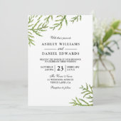 Green Vine Fern Leaf Wedding Invitation Kaart (Staand voorkant)