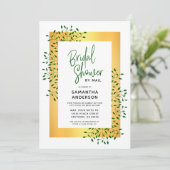 Green Vines Gold Script-Vrijgezellenfeest Kaart (Staand voorkant)