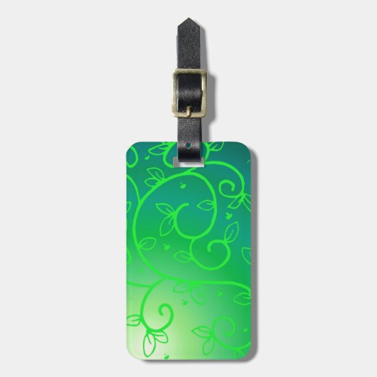 Green Vines Irish Luck Ireland Plant Flowers Art Bagagelabel (Voorkant verticaal)