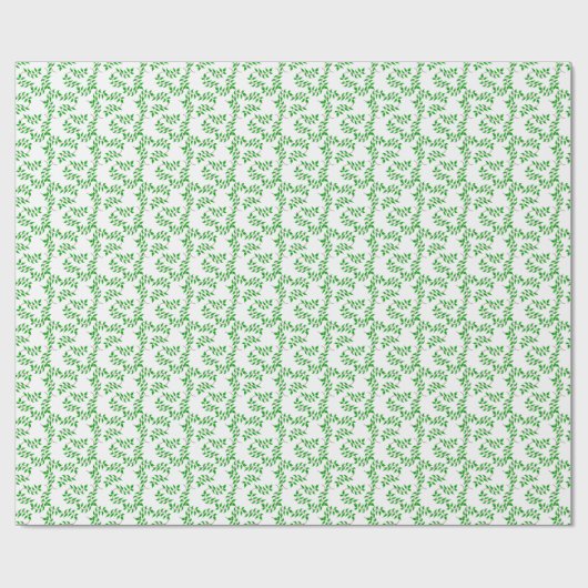 Green vines on white cadeaupapier (Vlak)