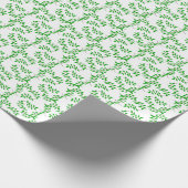 Green vines on white cadeaupapier (Hoek)