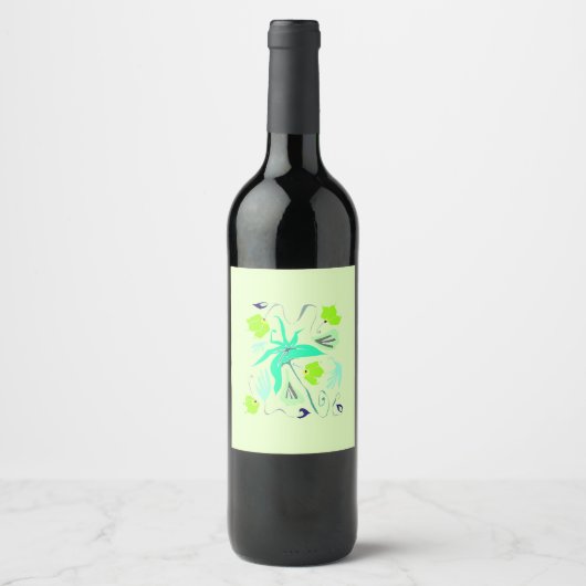 Green vineyard Food and Beverage Label Set Wijn Etiket (Voorkant)