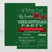 Green vintage Kerstmis Ugly sweater Party Invites Kaart (Voorkant / Achterkant)