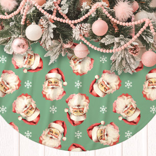 Green Vintage Santa Claus Face Watercolor Kerstboom Rok