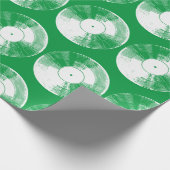 Green Vinyl Record Kerstmis Cadeaupapier (Hoek)