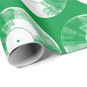 Green Vinyl Record Kerstmis Cadeaupapier (Rol Hoek)