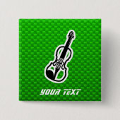 Green Violin Vierkante Button 5,1 Cm (Voorkant)