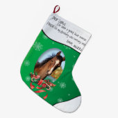 Green VOEG UW HORSE Foto en naam Beste Kerstman to Grote Kerstsok (Voorkant (Hangend))