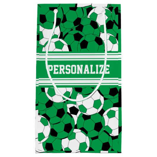 Green Voetbal Collage | Personaliseren Klein Cadeauzakje (Voorkant)