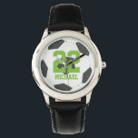 Green Voetbal Jersey Number Horloge<br><div class="desc">Sport is het ideale ontwerp voor jongens en meisjes van alle leeftijden.</div>