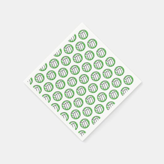 Green Volleyball Paper Cocktail Servet (Hoek)