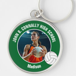 Green Volleyball Player Photo Keepsake Sleutelhanger