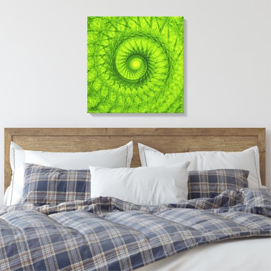 Green Vortex Canvas (Insitu (Slaapkamer))
