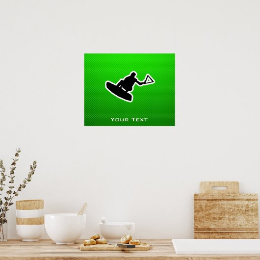 Green Wakeboarder Poster (Keuken)