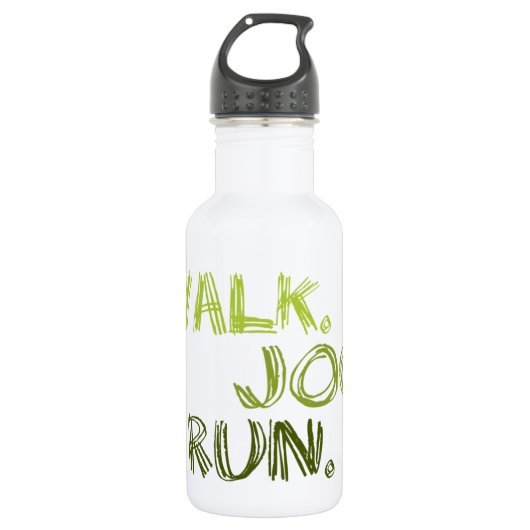 GREEN WALK JOG RUN (font SCRIBBLE) Waterfles (Voorkant)