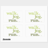 GREEN WALK JOG RUN (font SHADED) Rechthoekige Sticker (Vel)