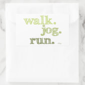 GREEN WALK JOG RUN (font SHADED) Rechthoekige Sticker (Tas)