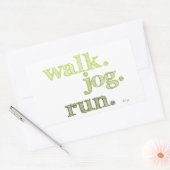 GREEN WALK JOG RUN (font SHADED) Rechthoekige Sticker (Envelop)