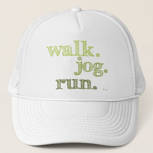 GREEN WALK JOG RUN (font SHADED) Trucker Pet (Voorkant)