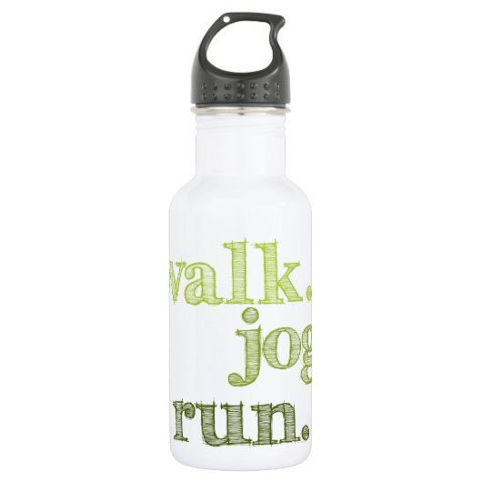 GREEN WALK JOG RUN (font SHADED) Waterfles (Voorkant)