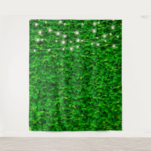 Green Wall Fairy Lights Party Achtergrond Wandkleed (Voorkant)