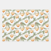 Green Warm Creamy Caramel Hearts Christmas Tree  Inpakpapier Vel (Voorkant 2)