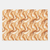 Green Warm Creamy Caramel Hearts Christmas Tree  Inpakpapier Vel (Voorkant)