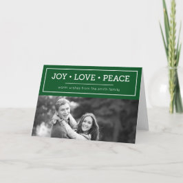 Green Warm Wishes Joy Love Peace Holiday Foto Feestdagen Kaart