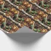 Green Warrior Purim Wrapping Paper Cadeaupapier (Hoek)
