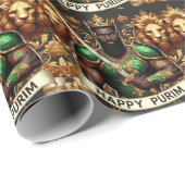 Green Warrior Purim Wrapping Paper Cadeaupapier (Rol Hoek)