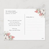 Green Watercolor Botanical Snow Photo Collage Feestdagenkaart (Achterkant)