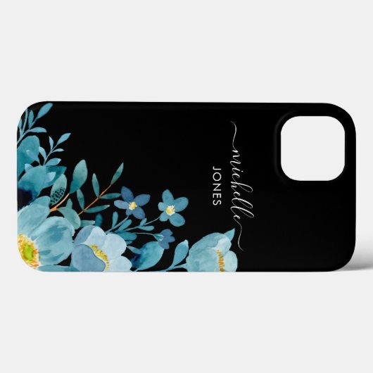 Green Watercolor Flowers  Case-Mate iPhone Case (Achterkant (horizontaal))