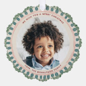 Green Watercolor Happy Fringe Circle Ornament Kaart (Voorkant)