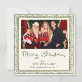 Green Watercolor Scallop Pattern Christmas Feestdagenkaart (Voorkant)