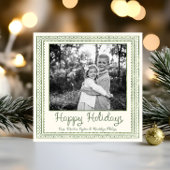 Green Watercolor Scallop Pattern Christmas Feestdagenkaart