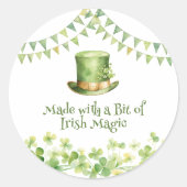 Green Watercolor Shamrock St Patrick's Day Party Ronde Sticker (Voorkant)