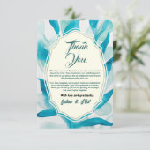 Green Watercolor Simple Wedding  Bedankkaart (Staand voorkant)