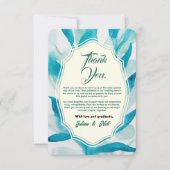 Green Watercolor Simple Wedding  Bedankkaart (Voorkant)