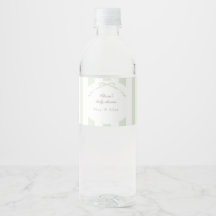 Green Watercolor Water Bottle Label