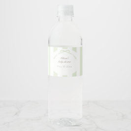 Green Watercolor Water Bottle Label Waterfles Etiket